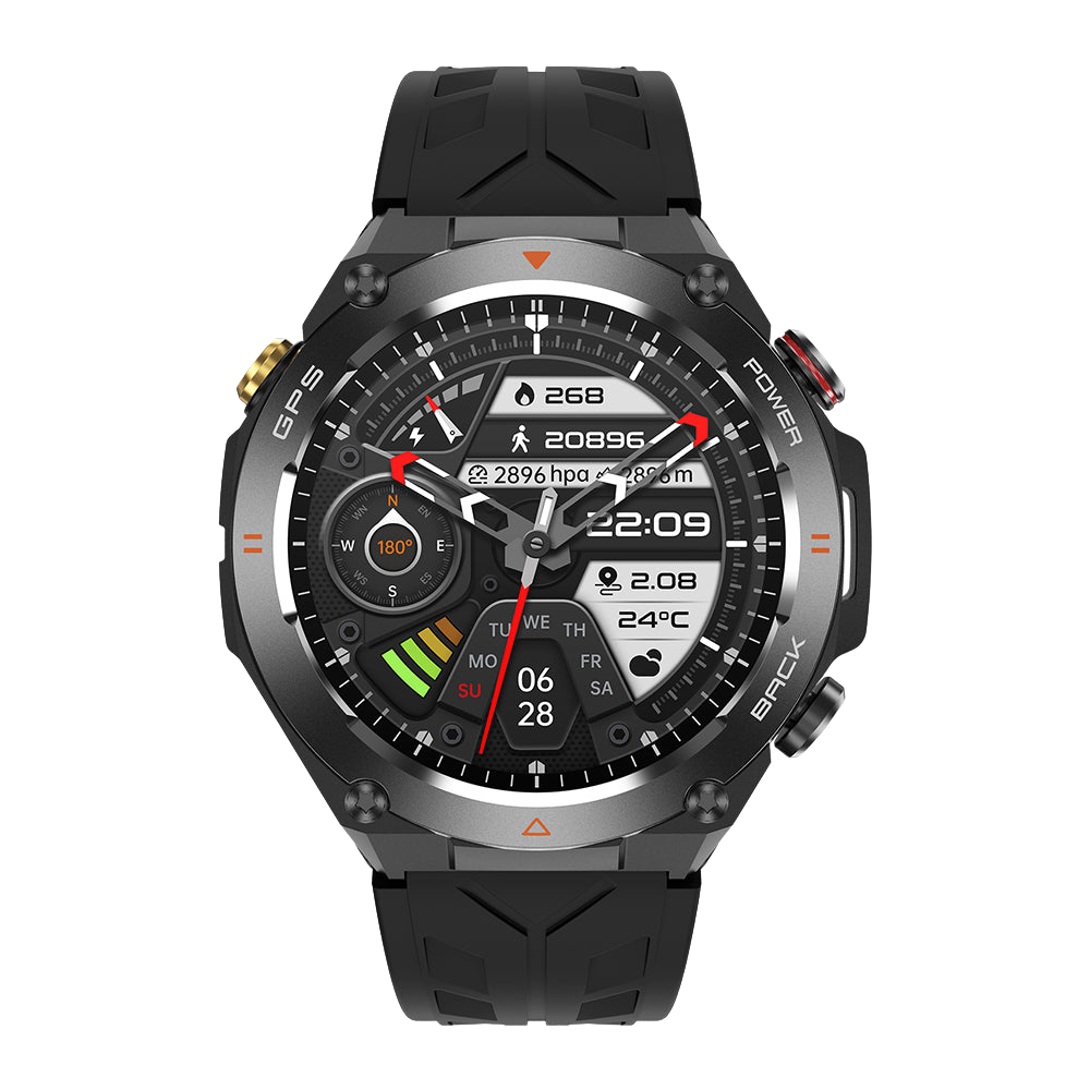 COLMI V75 Έξυπνο Ρολόι GPS Ανθεκτικό Εξωτερικό Fitness Tracker Μαύρο Μπροστά