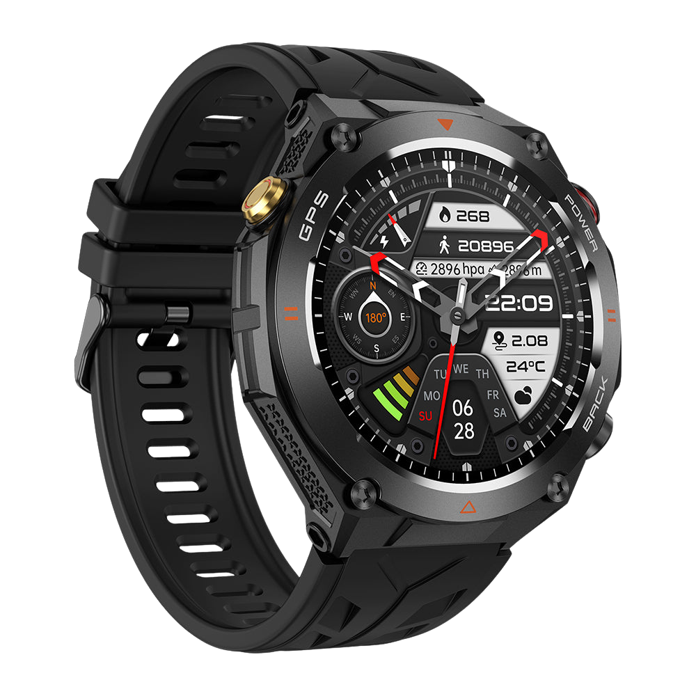 COLMI V75 Έξυπνο Ρολόι GPS Ανθεκτικό Εξωτερικό Fitness Tracker Μαύρο Αριστερό